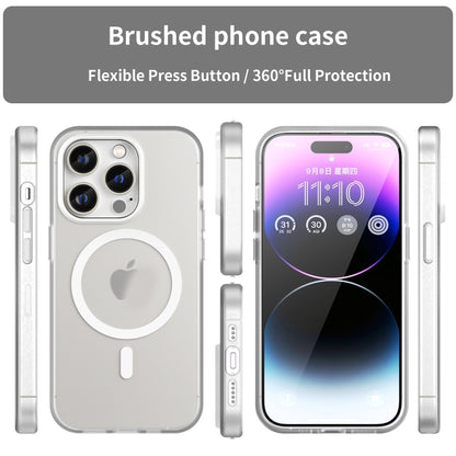 For iPhone 16 Pro Max MagSafe Frosted Translucent TPU + PC Full Coverage Phone Case(White) by buy2fix