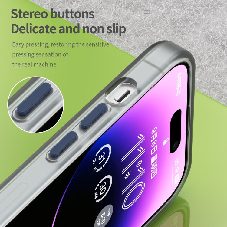 For iPhone 16 Pro Max MagSafe Frosted Translucent TPU + PC Full Coverage Phone Case(Dark Blue) by buy2fix