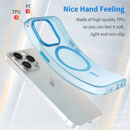 For iPhone 16 Pro Max MagSafe Frosted Translucent TPU + PC Full Coverage Phone Case(Blue) by buy2fix