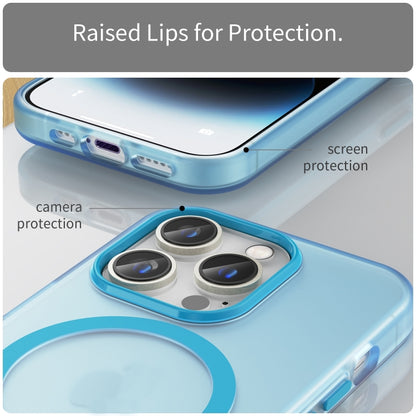 For iPhone 16 Pro Max MagSafe Frosted Translucent TPU + PC Full Coverage Phone Case(Blue) by buy2fix