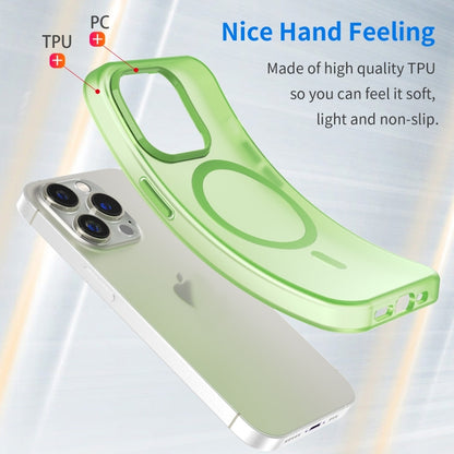 For iPhone 16 Pro Max MagSafe Frosted Translucent TPU + PC Full Coverage Phone Case(Green) by buy2fix
