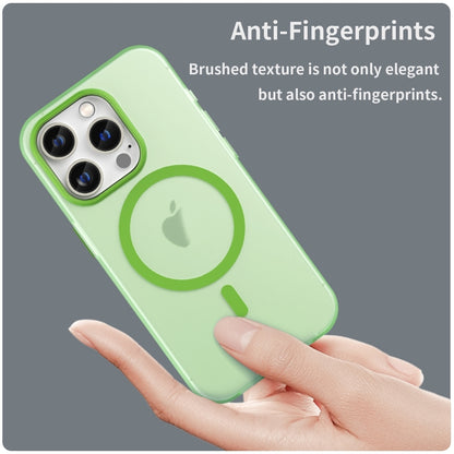 For iPhone 16 Pro Max MagSafe Frosted Translucent TPU + PC Full Coverage Phone Case(Green) by buy2fix