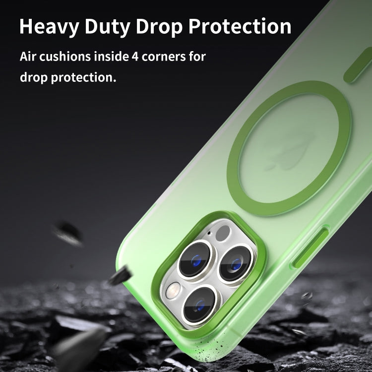 For iPhone 16 Pro Max MagSafe Frosted Translucent TPU + PC Full Coverage Phone Case(Green) by buy2fix