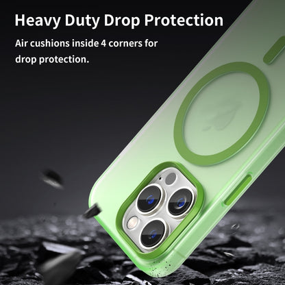 For iPhone 16 Pro Max MagSafe Frosted Translucent TPU + PC Full Coverage Phone Case(Green) by buy2fix