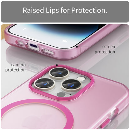 For iPhone 16 Pro Max MagSafe Frosted Translucent TPU + PC Full Coverage Phone Case(Pink) by buy2fix