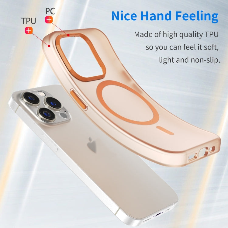 For iPhone 16 Pro Max MagSafe Frosted Translucent TPU + PC Full Coverage Phone Case(Orange) by buy2fix