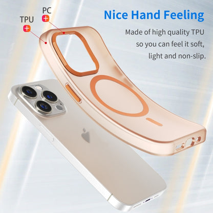 For iPhone 16 Pro Max MagSafe Frosted Translucent TPU + PC Full Coverage Phone Case(Orange) by buy2fix