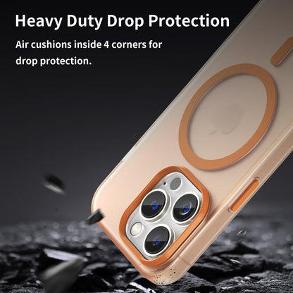 For iPhone 16 Pro Max MagSafe Frosted Translucent TPU + PC Full Coverage Phone Case(Orange) by buy2fix