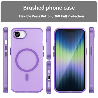 For iPhone 16e MagSafe Frosted Translucent TPU + PC Full Coverage Phone Case(Dark Purple) by buy2fix