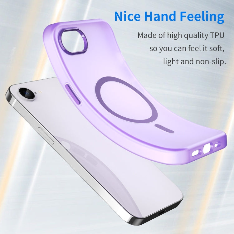 For iPhone 16e MagSafe Frosted Translucent TPU + PC Full Coverage Phone Case(Dark Purple) by buy2fix