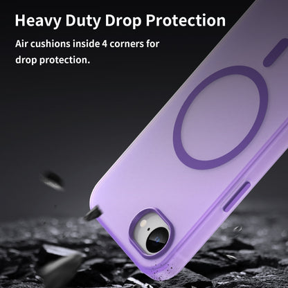 For iPhone 16e MagSafe Frosted Translucent TPU + PC Full Coverage Phone Case(Dark Purple) by buy2fix