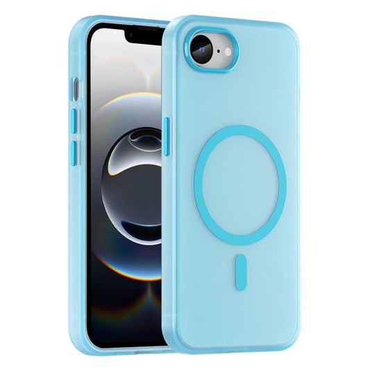 For iPhone 16e MagSafe Frosted Translucent TPU + PC Full Coverage Phone Case(Blue) by buy2fix