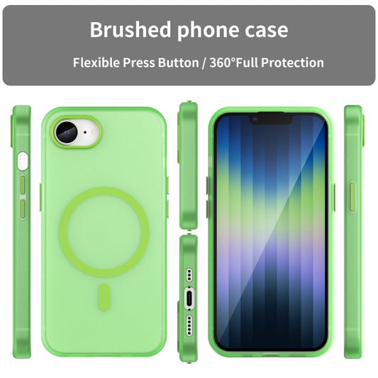 For iPhone 16e MagSafe Frosted Translucent TPU + PC Full Coverage Phone Case(Green) by buy2fix