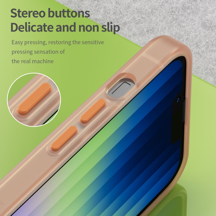 For iPhone 16e MagSafe Frosted Translucent TPU + PC Full Coverage Phone Case(Orange) by buy2fix