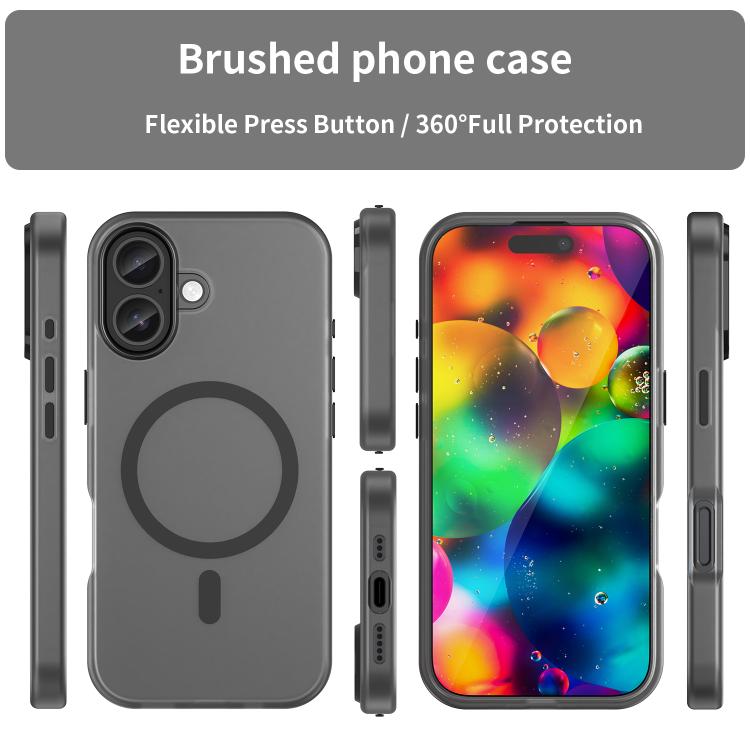 For iPhone 17 MagSafe Frosted Translucent TPU + PC Full Coverage Phone Case(Black) - iPhone 17 Cases by buy2fix | Online Shopping UK | buy2fix