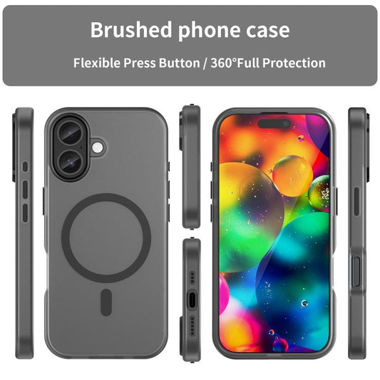 For iPhone 17 MagSafe Frosted Translucent TPU + PC Full Coverage Phone Case(Black) - iPhone 17 Cases by buy2fix | Online Shopping UK | buy2fix