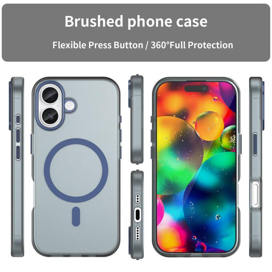 For iPhone 17 MagSafe Frosted Translucent TPU + PC Full Coverage Phone Case(Dark Blue) - iPhone 17 Cases by buy2fix | Online Shopping UK | buy2fix