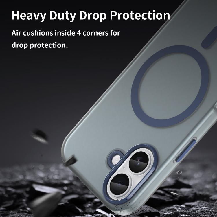 For iPhone 17 MagSafe Frosted Translucent TPU + PC Full Coverage Phone Case(Dark Blue) - iPhone 17 Cases by buy2fix | Online Shopping UK | buy2fix