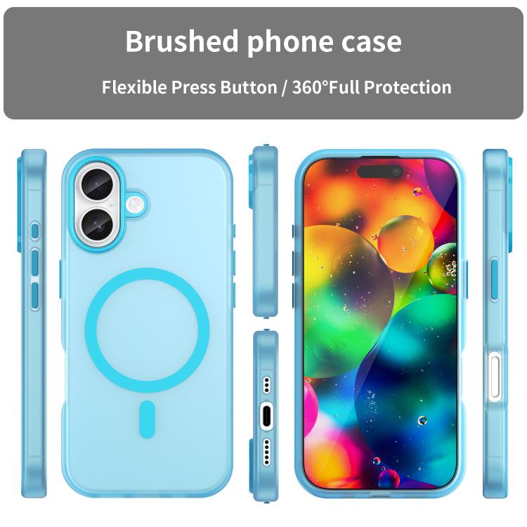 For iPhone 17 MagSafe Frosted Translucent TPU + PC Full Coverage Phone Case(Blue) - iPhone 17 Cases by buy2fix | Online Shopping UK | buy2fix