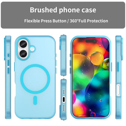 For iPhone 17 MagSafe Frosted Translucent TPU + PC Full Coverage Phone Case(Blue) - iPhone 17 Cases by buy2fix | Online Shopping UK | buy2fix