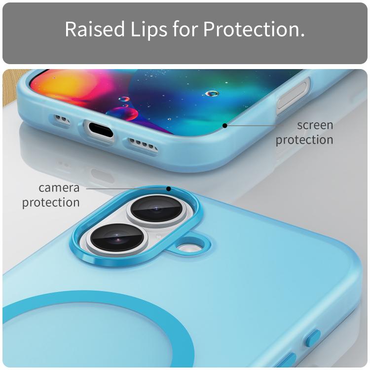 For iPhone 17 MagSafe Frosted Translucent TPU + PC Full Coverage Phone Case(Blue) - iPhone 17 Cases by buy2fix | Online Shopping UK | buy2fix