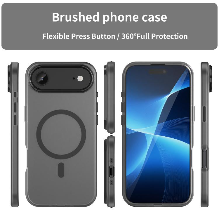 For iPhone Air MagSafe Frosted Translucent TPU + PC Full Coverage Phone Case(Black) - iPhone Air Cases by buy2fix | Online Shopping UK | buy2fix