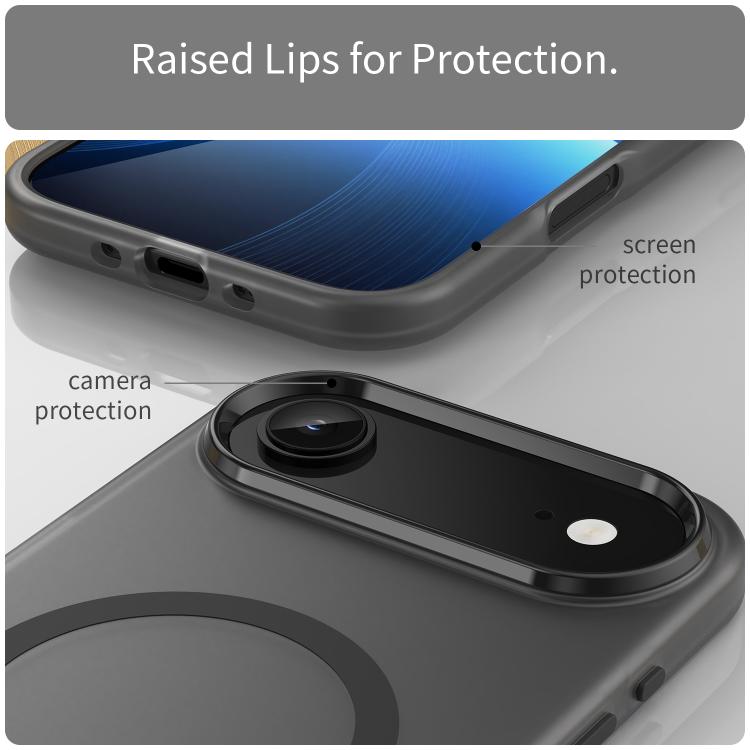 For iPhone Air MagSafe Frosted Translucent TPU + PC Full Coverage Phone Case(Black) - iPhone Air Cases by buy2fix | Online Shopping UK | buy2fix