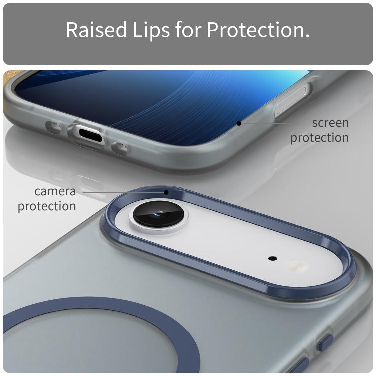 For iPhone Air MagSafe Frosted Translucent TPU + PC Full Coverage Phone Case(Dark Blue) - iPhone Air Cases by buy2fix | Online Shopping UK | buy2fix