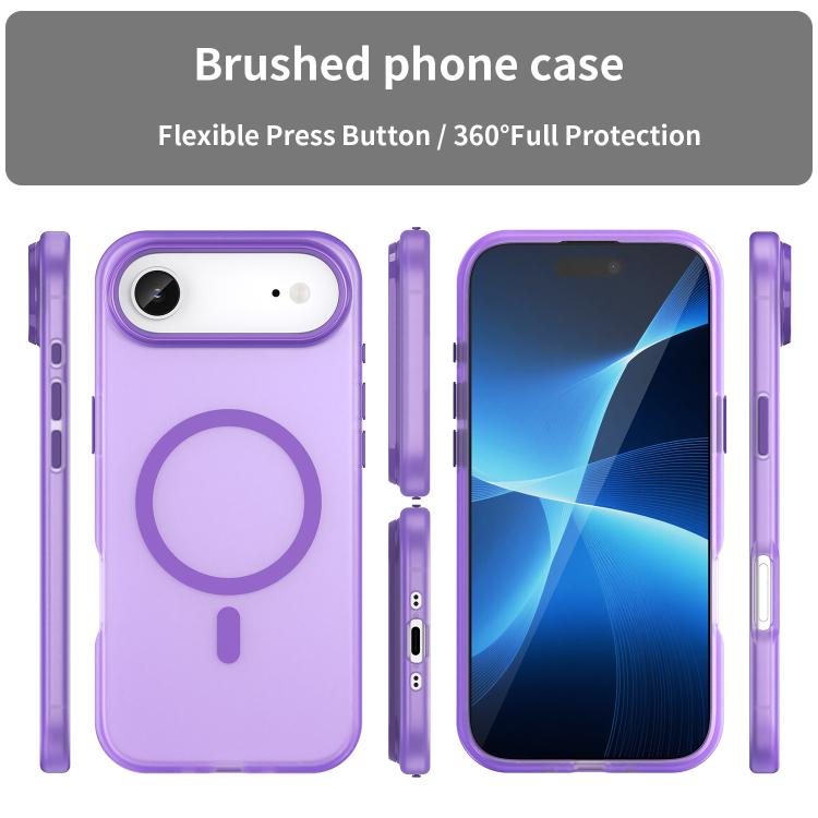 For iPhone Air MagSafe Frosted Translucent TPU + PC Full Coverage Phone Case(Dark Purple) - iPhone Air Cases by buy2fix | Online Shopping UK | buy2fix