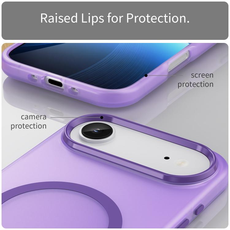 For iPhone Air MagSafe Frosted Translucent TPU + PC Full Coverage Phone Case(Dark Purple) - iPhone Air Cases by buy2fix | Online Shopping UK | buy2fix