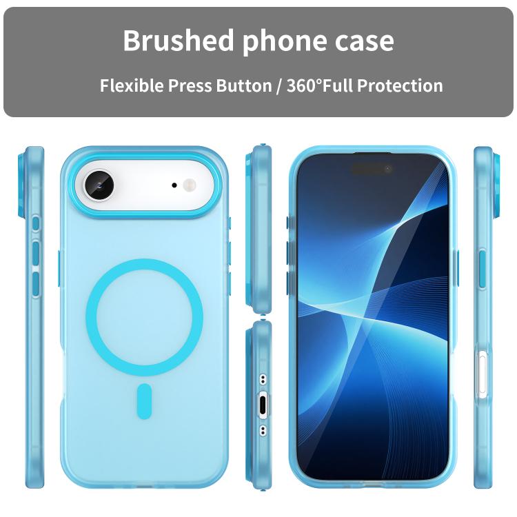 For iPhone Air MagSafe Frosted Translucent TPU + PC Full Coverage Phone Case(Blue) - iPhone Air Cases by buy2fix | Online Shopping UK | buy2fix
