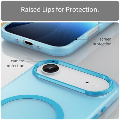 For iPhone Air MagSafe Frosted Translucent TPU + PC Full Coverage Phone Case(Blue) - iPhone Air Cases by buy2fix | Online Shopping UK | buy2fix