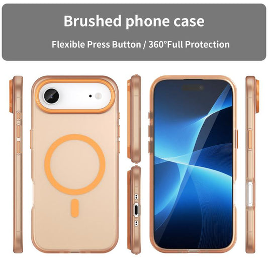 For iPhone Air MagSafe Frosted Translucent TPU + PC Full Coverage Phone Case(Orange) - iPhone Air Cases by buy2fix | Online Shopping UK | buy2fix