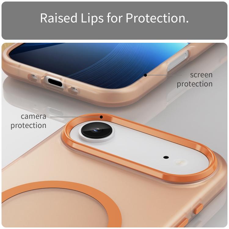 For iPhone Air MagSafe Frosted Translucent TPU + PC Full Coverage Phone Case(Orange) - iPhone Air Cases by buy2fix | Online Shopping UK | buy2fix