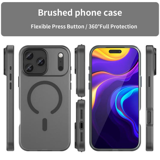 For iPhone 17 Pro Max MagSafe Frosted Translucent TPU + PC Full Coverage Phone Case(Black) - iPhone 17 Pro Max Cases by buy2fix | Online Shopping UK | buy2fix