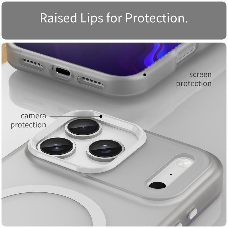 For iPhone 17 Pro Max MagSafe Frosted Translucent TPU + PC Full Coverage Phone Case(White) - iPhone 17 Pro Max Cases by buy2fix | Online Shopping UK | buy2fix