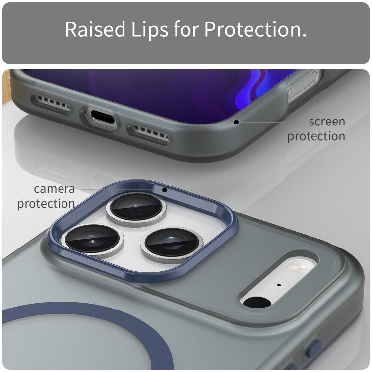 For iPhone 17 Pro Max MagSafe Frosted Translucent TPU + PC Full Coverage Phone Case(Dark Blue) - iPhone 17 Pro Max Cases by buy2fix | Online Shopping UK | buy2fix