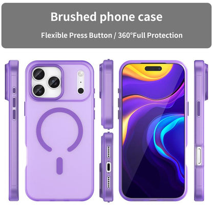 For iPhone 17 Pro Max MagSafe Frosted Translucent TPU + PC Full Coverage Phone Case(Dark Purple) - iPhone 17 Pro Max Cases by buy2fix | Online Shopping UK | buy2fix