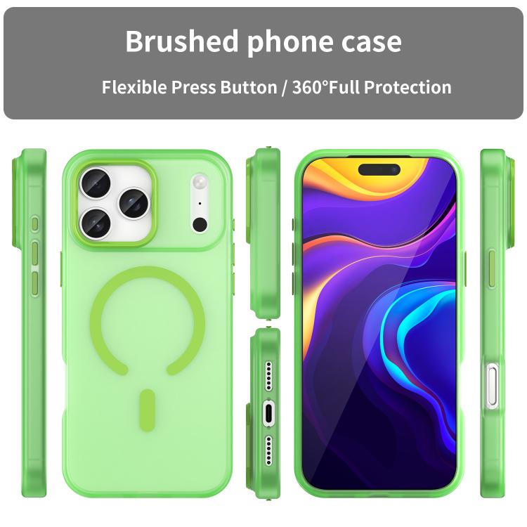 For iPhone 17 Pro Max MagSafe Frosted Translucent TPU + PC Full Coverage Phone Case(Green) - iPhone 17 Pro Max Cases by buy2fix | Online Shopping UK | buy2fix