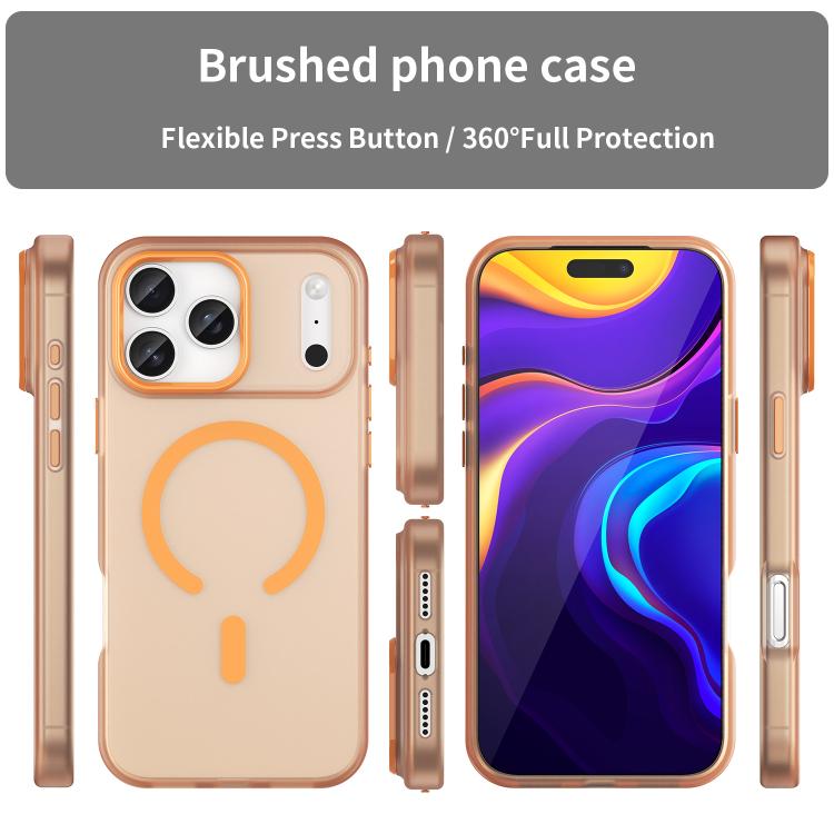 For iPhone 17 Pro Max MagSafe Frosted Translucent TPU + PC Full Coverage Phone Case(Orange) - iPhone 17 Pro Max Cases by buy2fix | Online Shopping UK | buy2fix