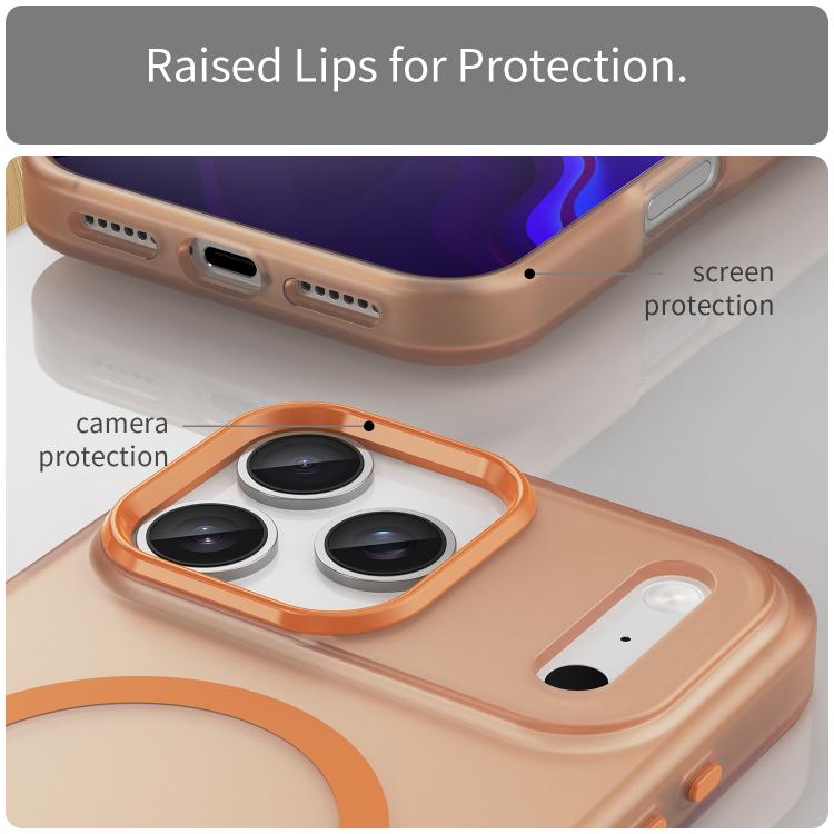 For iPhone 17 Pro Max MagSafe Frosted Translucent TPU + PC Full Coverage Phone Case(Orange) - iPhone 17 Pro Max Cases by buy2fix | Online Shopping UK | buy2fix