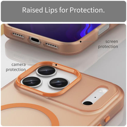 For iPhone 17 Pro Max MagSafe Frosted Translucent TPU + PC Full Coverage Phone Case(Orange) - iPhone 17 Pro Max Cases by buy2fix | Online Shopping UK | buy2fix