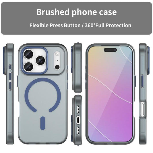 For iPhone 17 Pro MagSafe Frosted Translucent TPU + PC Full Coverage Phone Case(Dark Blue) - iPhone 17 Pro Cases by buy2fix | Online Shopping UK | buy2fix