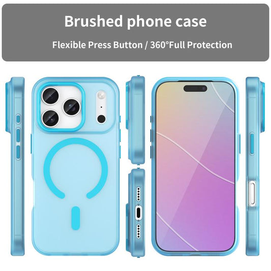 For iPhone 17 Pro MagSafe Frosted Translucent TPU + PC Full Coverage Phone Case(Blue) - iPhone 17 Pro Cases by buy2fix | Online Shopping UK | buy2fix