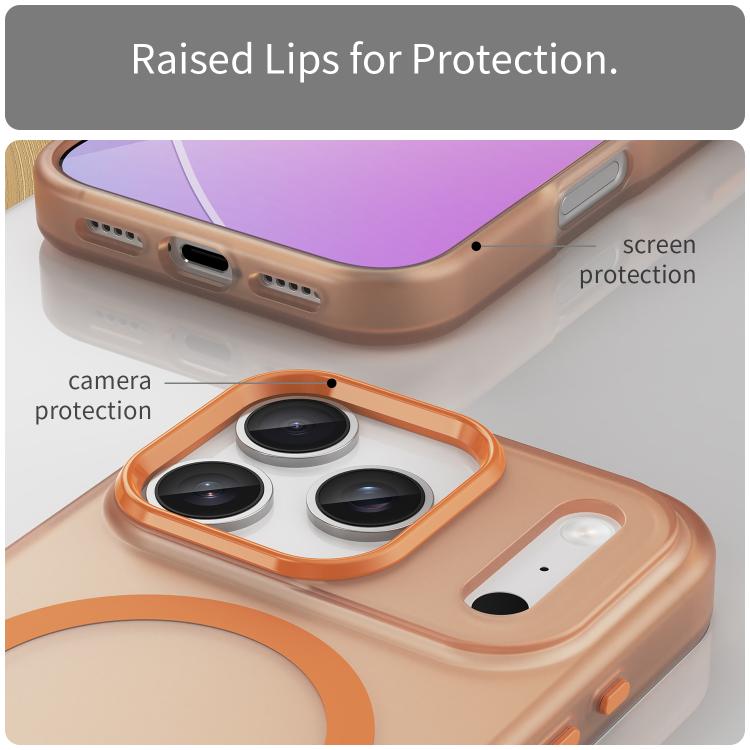 For iPhone 17 Pro MagSafe Frosted Translucent TPU + PC Full Coverage Phone Case(Orange) - iPhone 17 Pro Cases by buy2fix | Online Shopping UK | buy2fix
