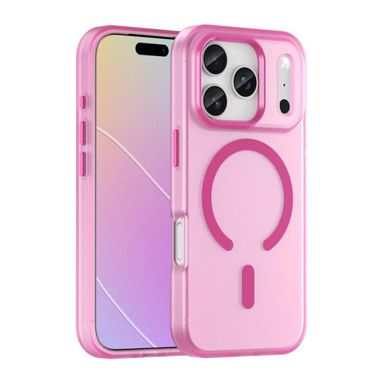 For iPhone 18 Pro MagSafe Frosted Translucent TPU + PC Full Coverage Phone Case(Pink)