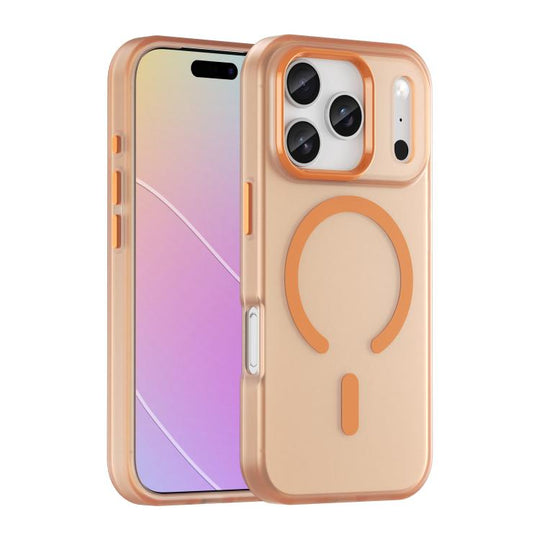 For iPhone 18 Pro MagSafe Frosted Translucent TPU + PC Full Coverage Phone Case(Orange)