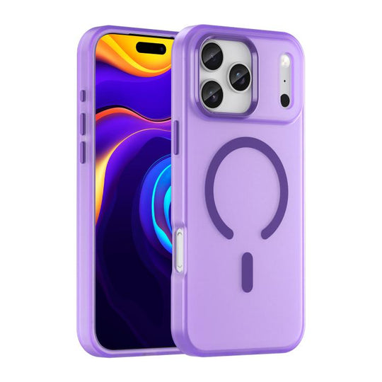 For iPhone 18 Pro Max MagSafe Frosted Translucent TPU + PC Full Coverage Phone Case(Dark Purple)