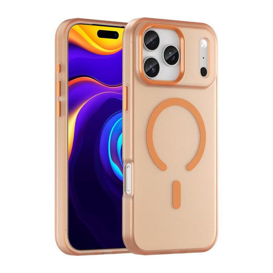 For iPhone 18 Pro Max MagSafe Frosted Translucent TPU + PC Full Coverage Phone Case(Orange)
