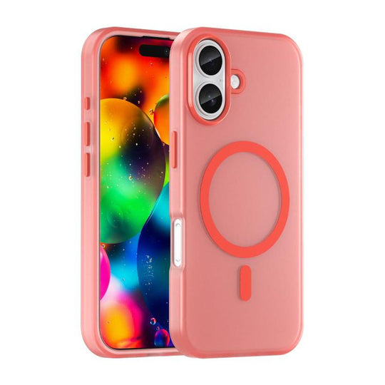 For iPhone 18 MagSafe Frosted Translucent TPU + PC Full Coverage Phone Case(Red)